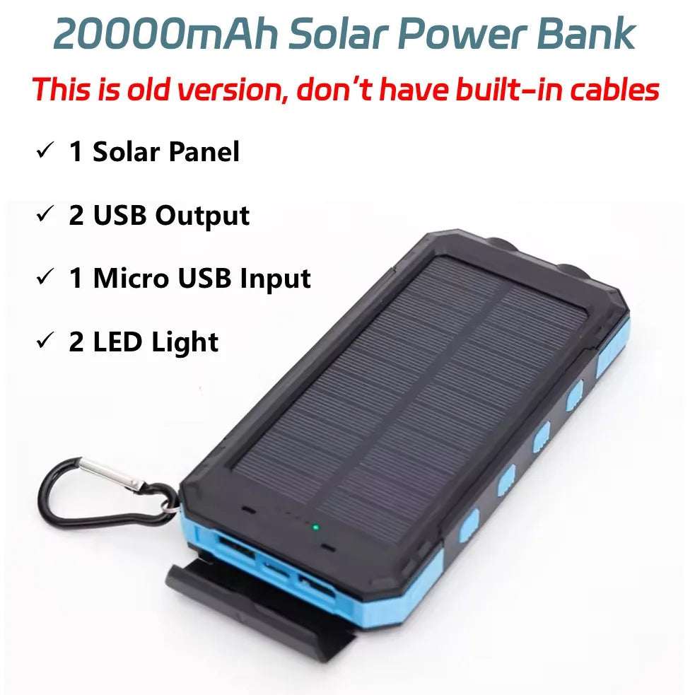 Chargeur Solaire 38000mAh avec 4 Câbles Intégrés – Power Bank Solaire Portable 22.5W Fast Charge pour Camping & Outdoor