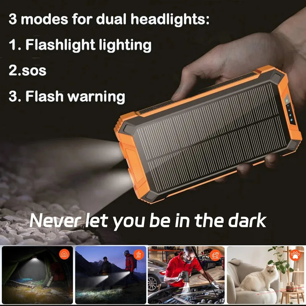 Chargeur Solaire 38000mAh avec 4 Câbles Intégrés – Power Bank Solaire Portable 22.5W Fast Charge pour Camping & Outdoor